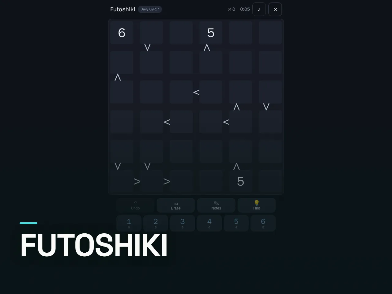Screenshot of Futoshiki