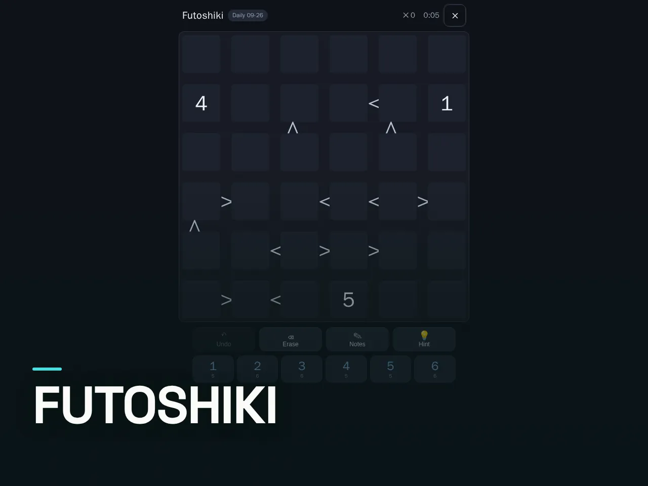 Screenshot of Futoshiki